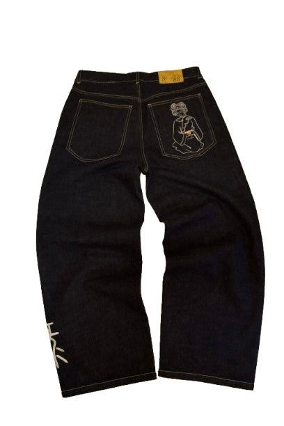 'NEW BLESSING' raw denim jeans